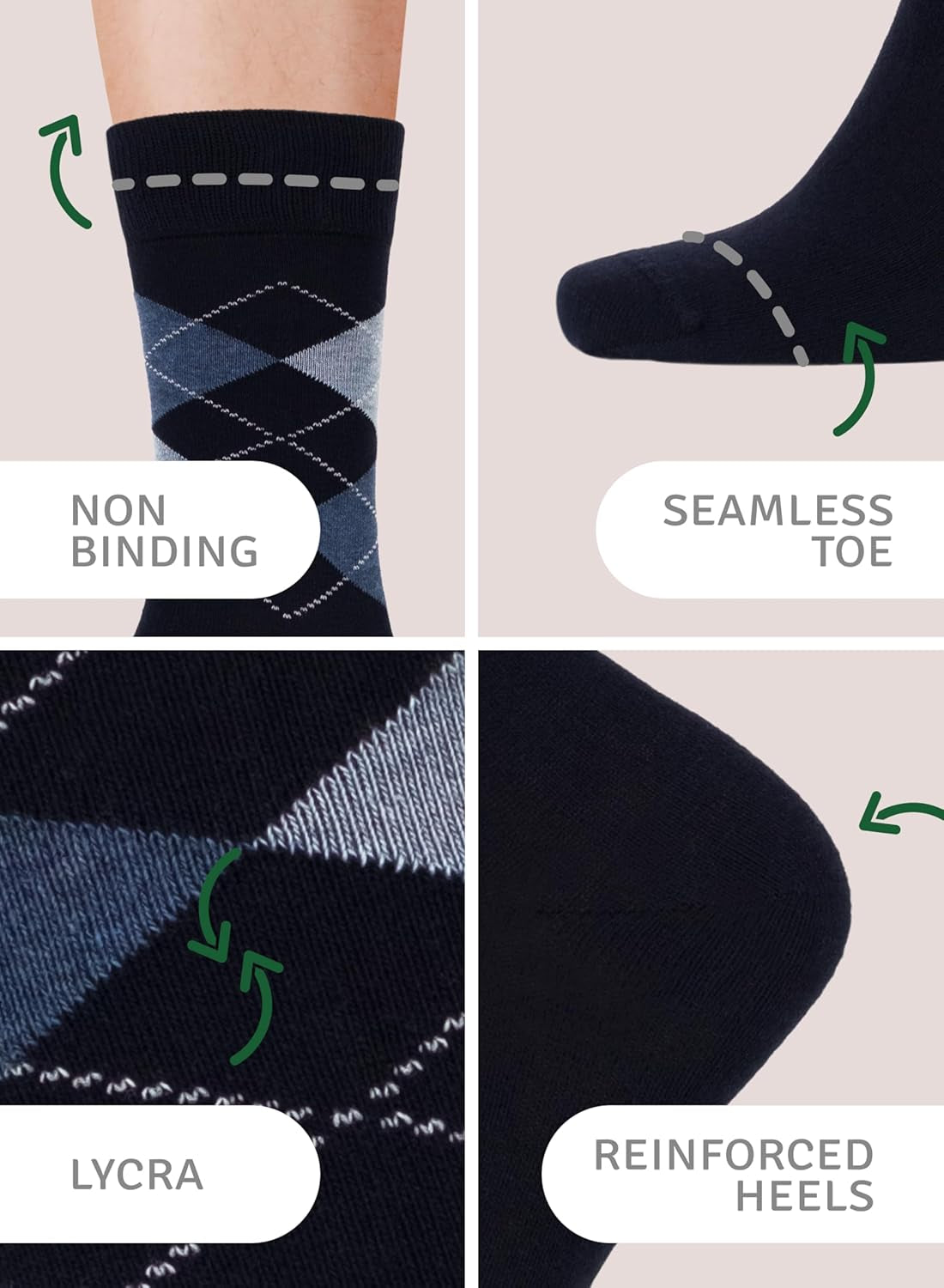 Men'S Colorful Argyle or Solid Design Fashion Dress Socks, Crew Length, US Size 8-12, 3 Pairs