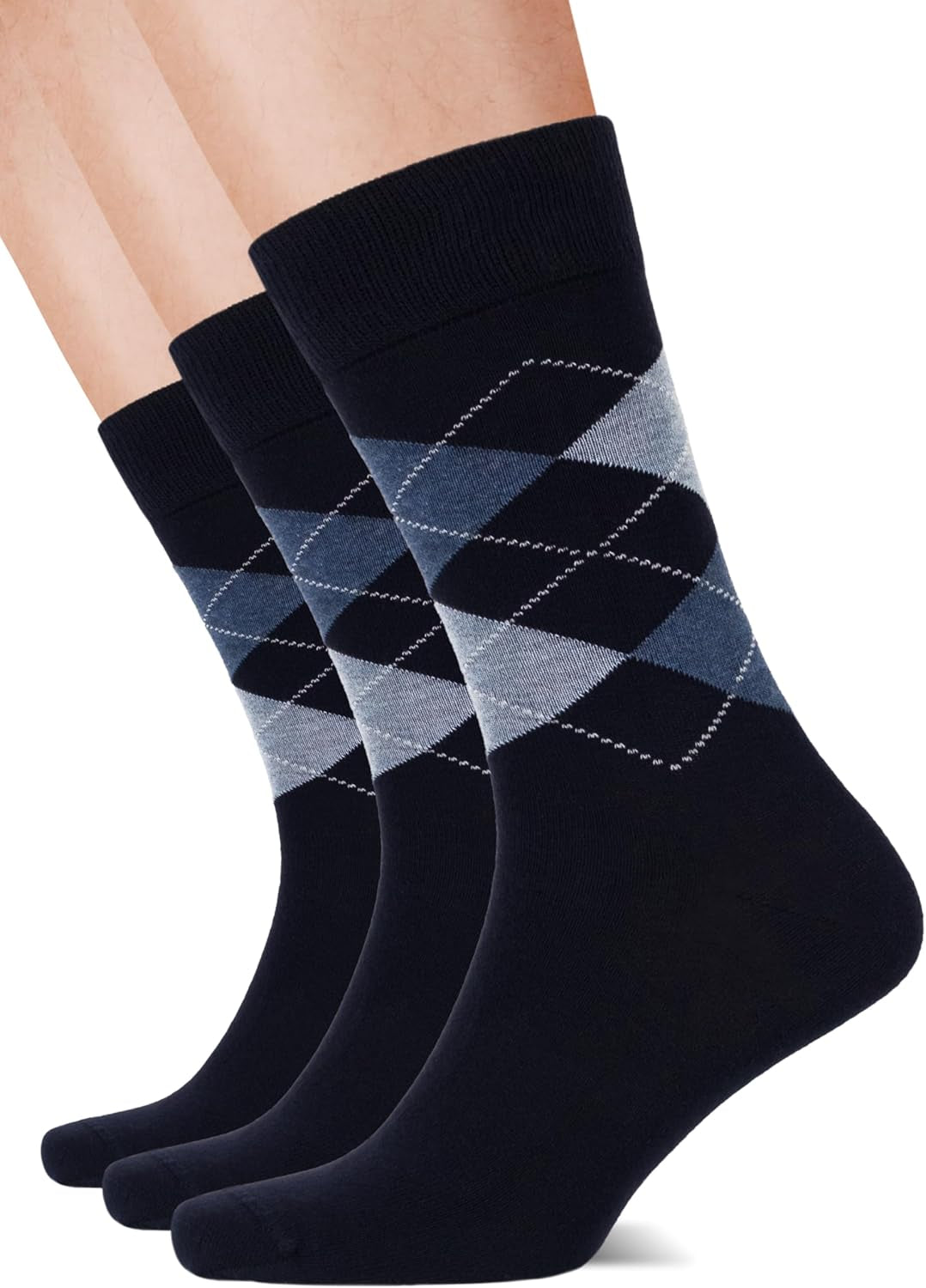 Men'S Colorful Argyle or Solid Design Fashion Dress Socks, Crew Length, US Size 8-12, 3 Pairs