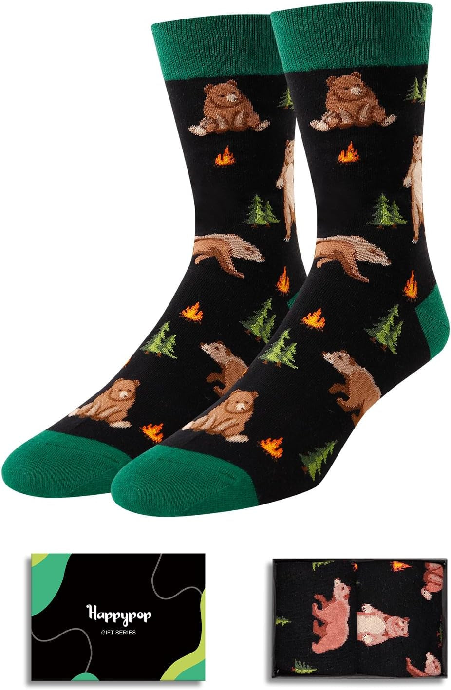 Funny Shark Gifts for Men Him - Novelty Dachshund Bear Socks, Crazy Silly Glasses Hen Gifts