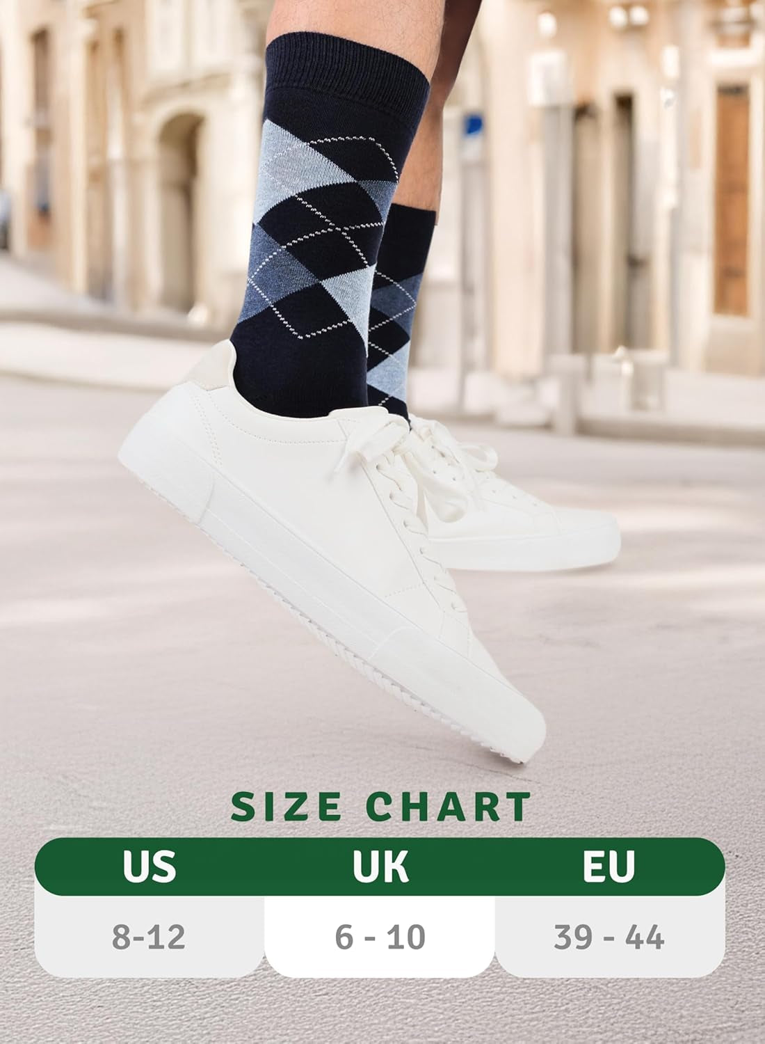 Men'S Colorful Argyle or Solid Design Fashion Dress Socks, Crew Length, US Size 8-12, 3 Pairs