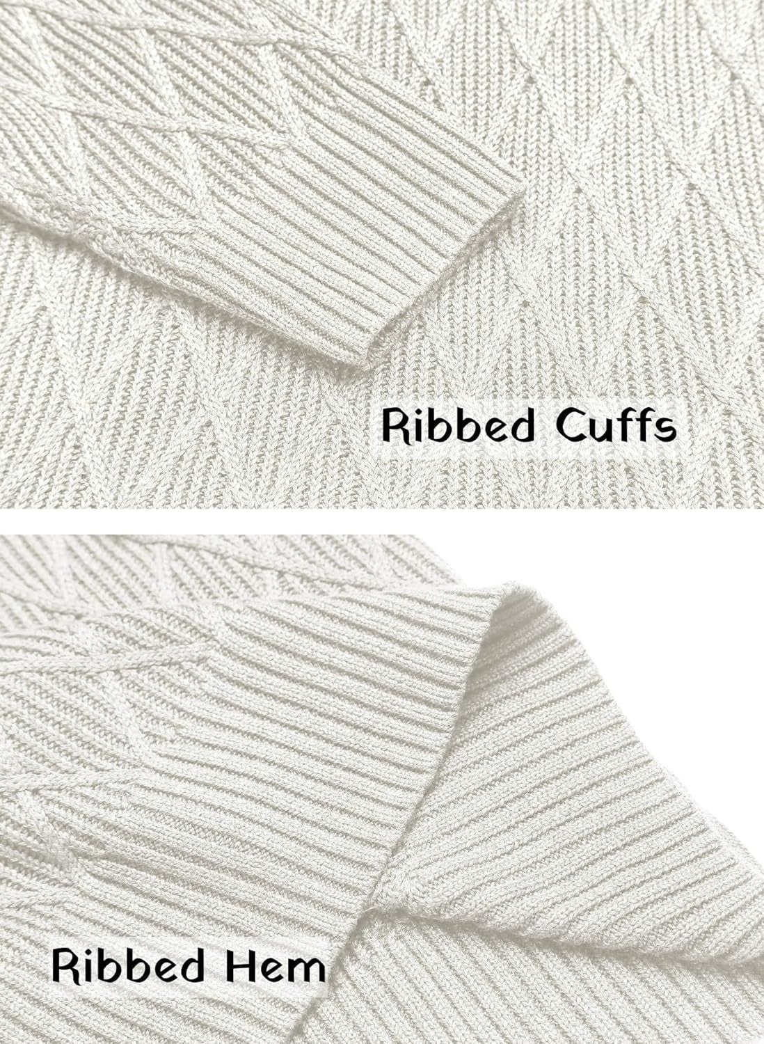 Men'S Slim Fit Turtleneck Sweater Knitted Thick Cotton Pullover Sweaters