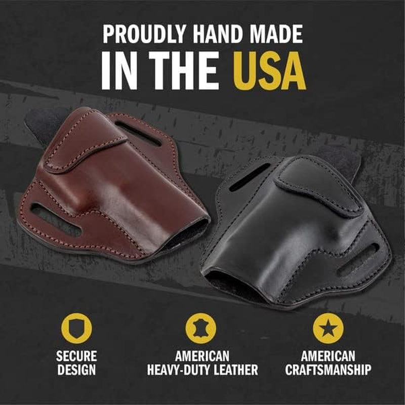 Ultimate Leather Holster 2 Slot OWB | Made in USA | for Glock 17 19 22 26 32 33 / S&W M&P Shield/Springfield XD & Xds/Plus All Similar Sized Handguns