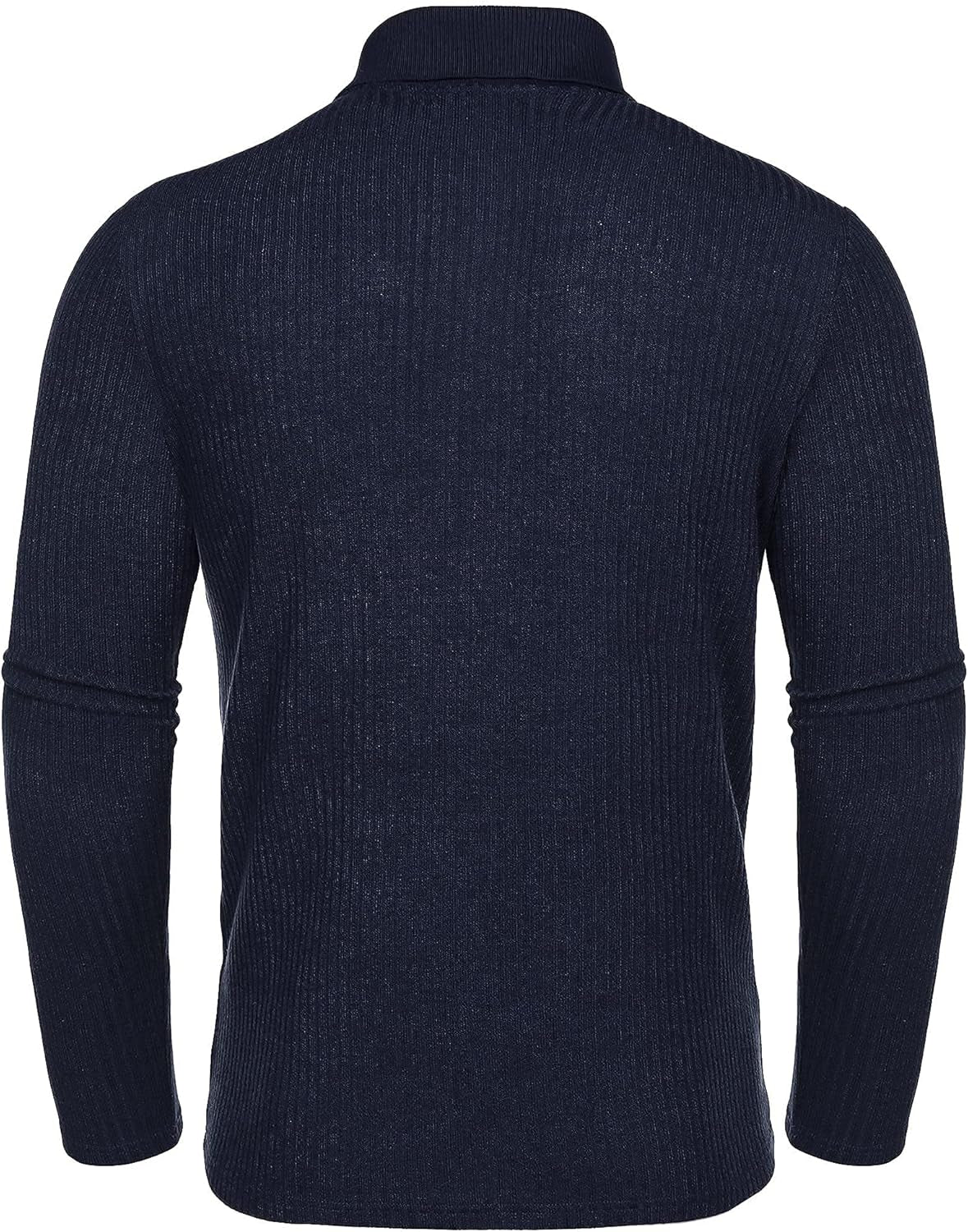 Men'S Stretch Muscle Tshirts Long Sleeve Knit Tees Casual Slim Fit Polo Shirts