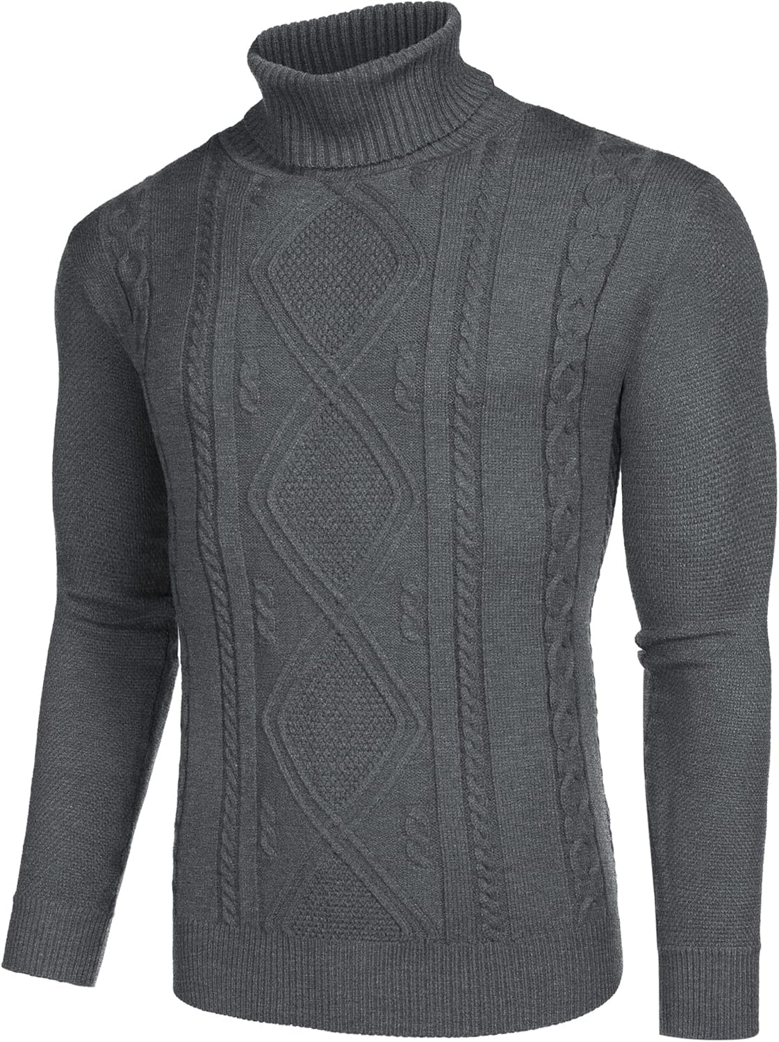 Men'S Turtleneck Sweaters Casual Slim Fit Knitted Thermal Pullover Sweater