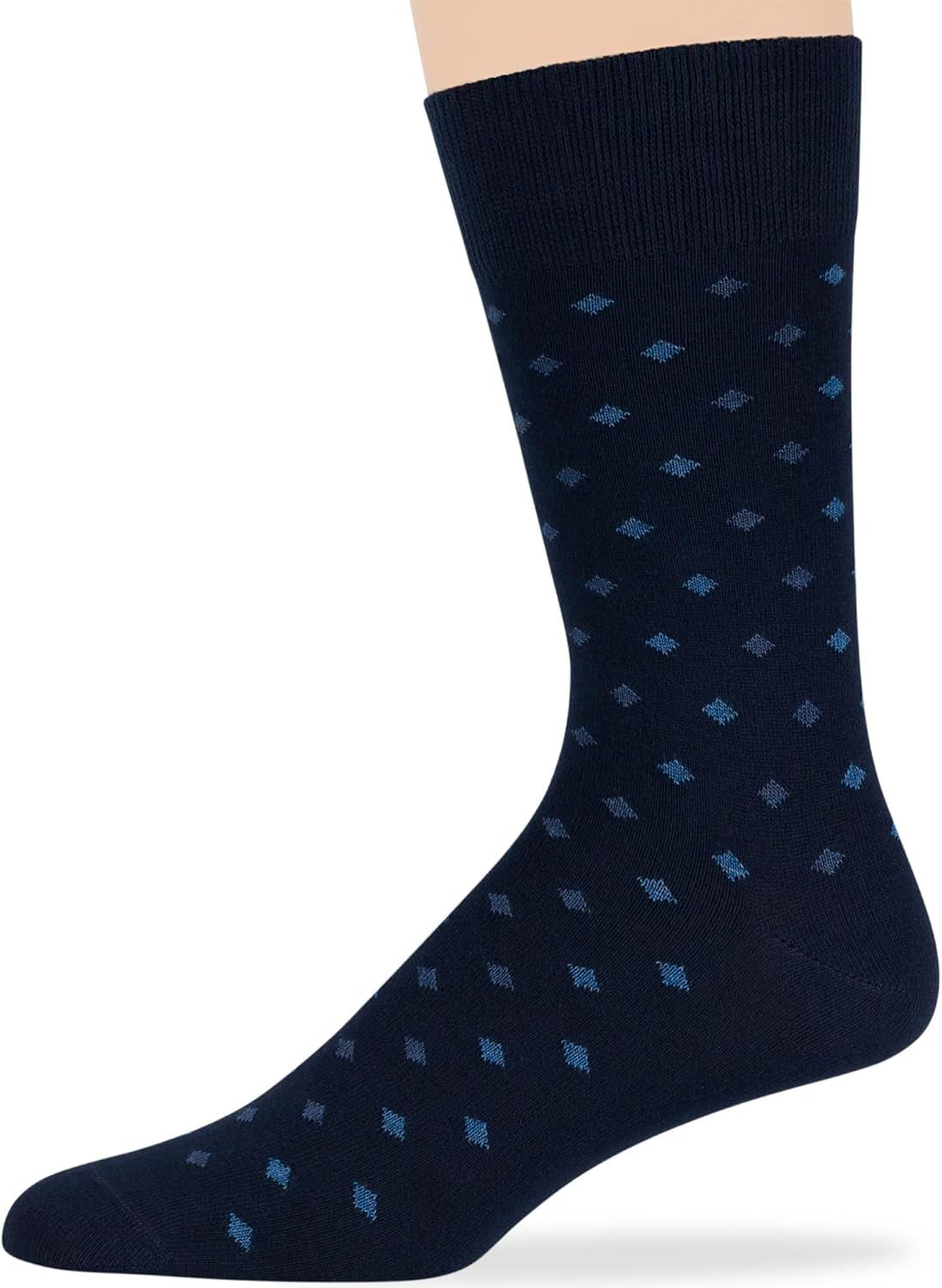 7Bigstars Men'S Cotton Dress Crew Socks -6 Pack-Argyle Stripes Dots-Large-Brown Blue Black Khaki Beige