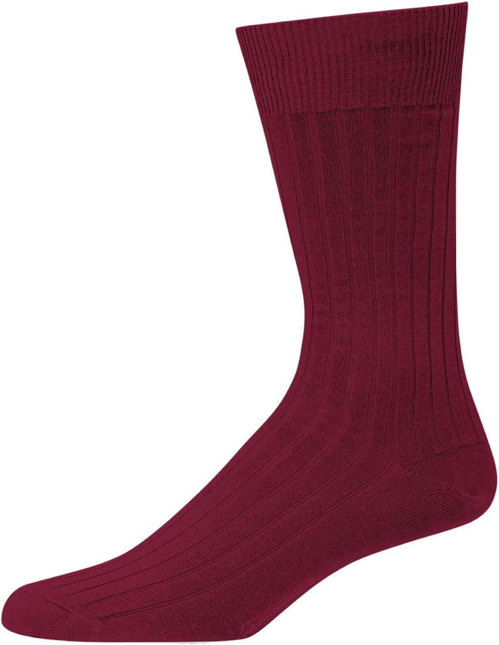 Merino Wool Mid-Calf Dress Socks for Men, Ribbed Dress Socks