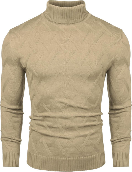 Men'S Slim Fit Turtleneck Sweater Casual Lightweight Knitted Pullover Sweaters