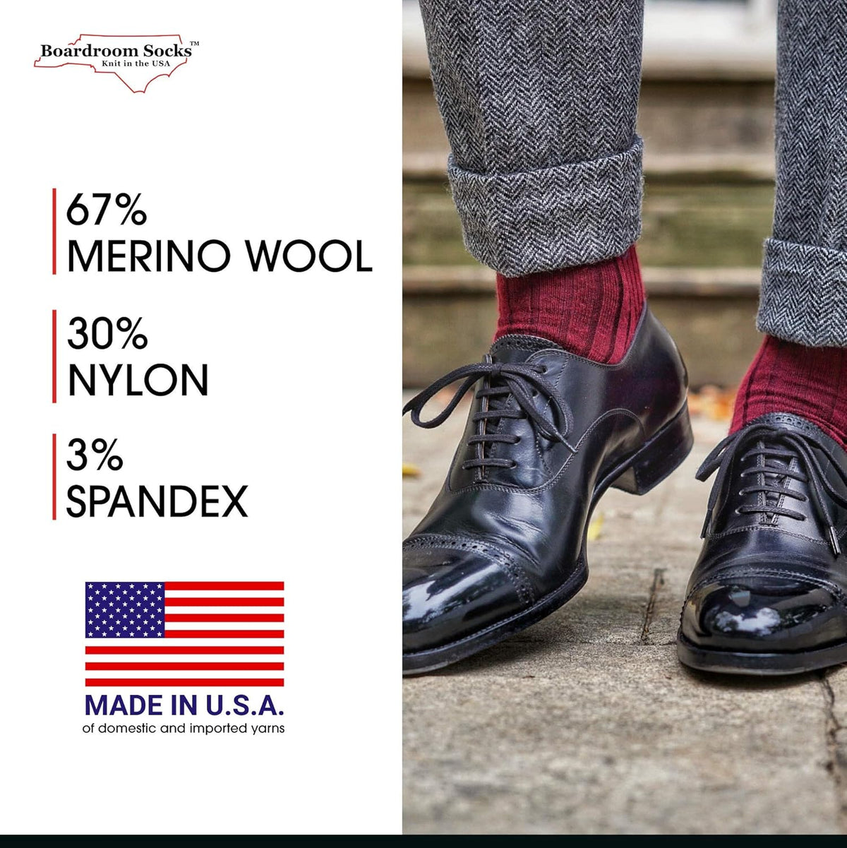Men's Ripped Sock Merino Wool Mid-Calf Dress Socks for Men, Ribbed Dress Socks – Alpha ...